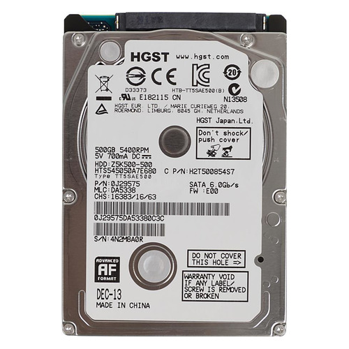

Жесткий диск HITACHI Travelstar Z5K500 HTS545050A7E680, 500Гб, HDD, SATA III, 2.5"