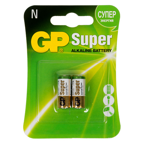 фото N батарейка gp super alkaline 910a lr1, 2 шт.