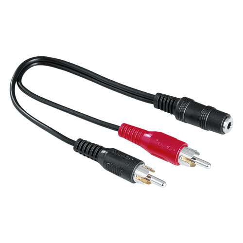 

Кабель аудио HAMA 2хRCA (m) - Jack 3.5 (f) , 0.1м, черный [00122375]