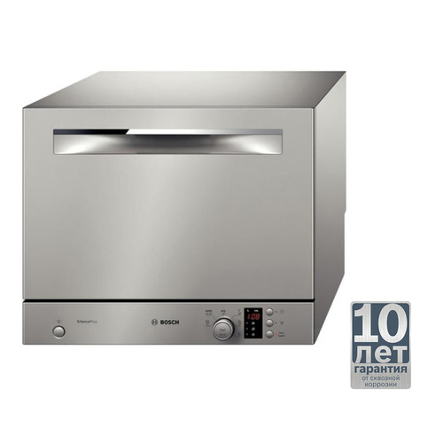 

Посудомоечная машина BOSCH SKS 62E88RU, компактная, серебристая [sks62e88ru], Серебристый