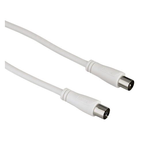 

Кабель антенный HAMA Coax (m) - Coax (f) , 1.5м, белый [00122401]