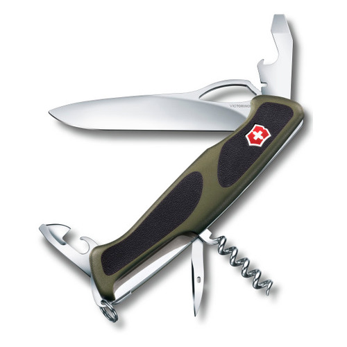 

Складной нож Victorinox RangerGrip 61, функций: 11, 130мм, зеленый / черный, коробка картонная [0.9553.mc4], RangerGrip 61