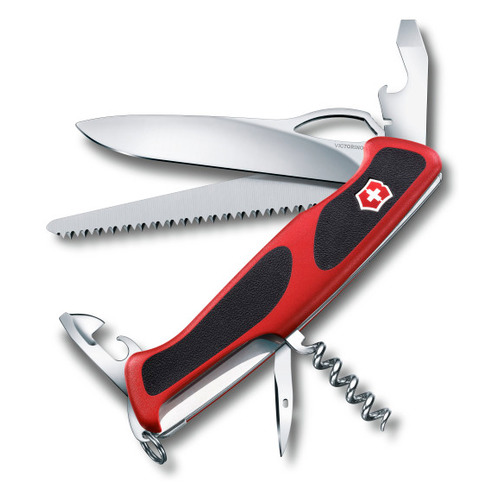 

Складной нож Victorinox RangerGrip 79, функций: 12, 130мм, красный / черный, коробка картонная [0.9563.mc], RangerGrip 79