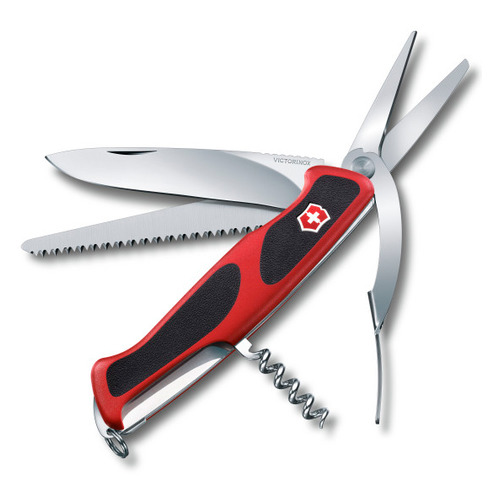 

Складной нож Victorinox RangerGrip 71 Gardener, функций: 7, 130мм, красный / черный, коробка картонная [0.9713.c], RangerGrip 71 Gardener