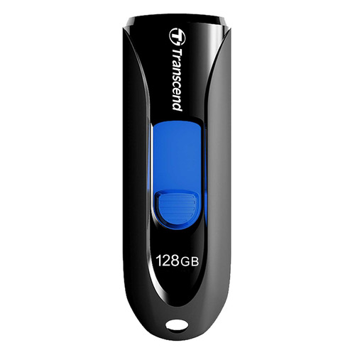 фото Флешка usb transcend jetflash 790 128гб, usb3.0, черный и синий [ts128gjf790k]