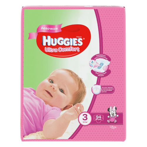 фото Huggies подгузники ultra comfort 3, 5-9 кг, 94 шт.