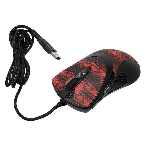 

Мышь A4TECH XL-740K, игровая, лазерная, проводная, USB, черный и красный [xl-740k usb], XL-740K