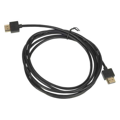 фото Кабель аудио-видео ultra slim, hdmi (m) - hdmi (m) , ver 1.4, 2м, gold, черный noname