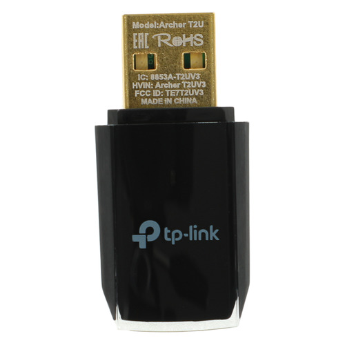 

Сетевой адаптер WiFi TP-LINK Archer T2U USB 2.0, Черный, Archer T2U