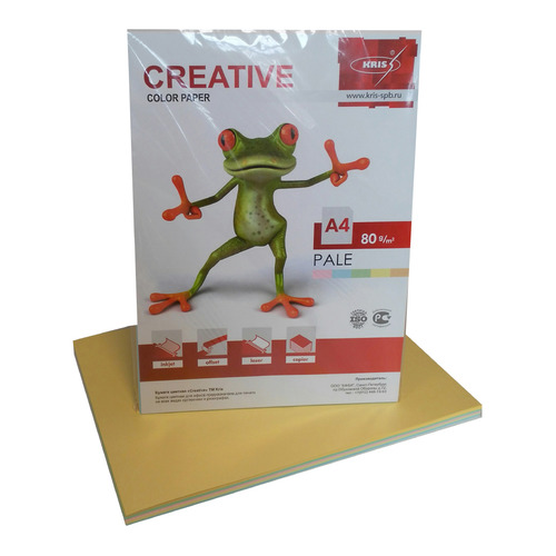 Бумага Creative БПPR-100R A4/80г/м2/100л./радуга пастель (5цветов) универсальная 25 шт./кор. бумага ballet brilliant a4 80г м2 500 листов 168cie