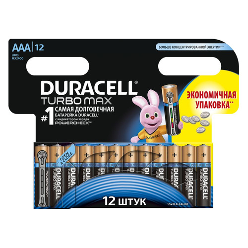 

AAA Батарейка DURACELL Turbo MAX LR03-12BL, 12 шт.