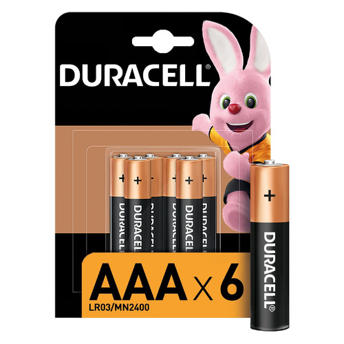 

AAA Батарейка Duracell Basic LR03-6BL MN2400, 6 шт., LR03-6BL MN2400