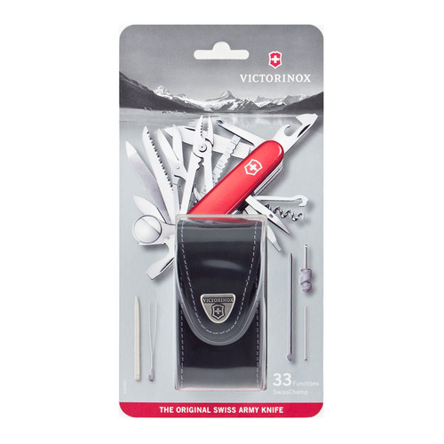 

Складной нож Victorinox SwissChamp, функций: 33, 91мм, красный , блистер [1.6795.lb1], SwissChamp